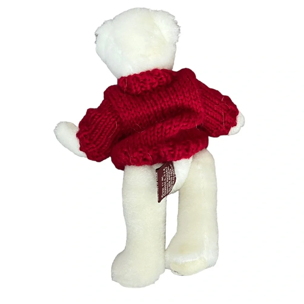 Ty Jointed Bear Plush Toy Vintage 1993 White 8” red heart sweater